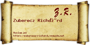 Zuberecz Richárd névjegykártya